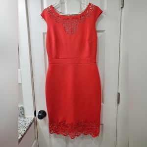 Sangria Size 10 Scarlet Laser Cut Midi Dress